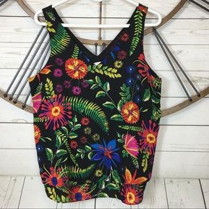 Violet + Claire Floral V Neck Tank Top Cami Size M